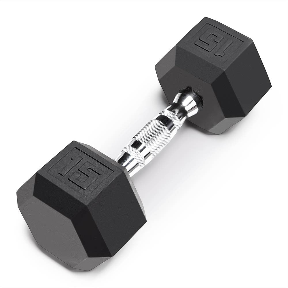 Marcy 15lb Rubber Hex Dumbbell | IBRH-015
