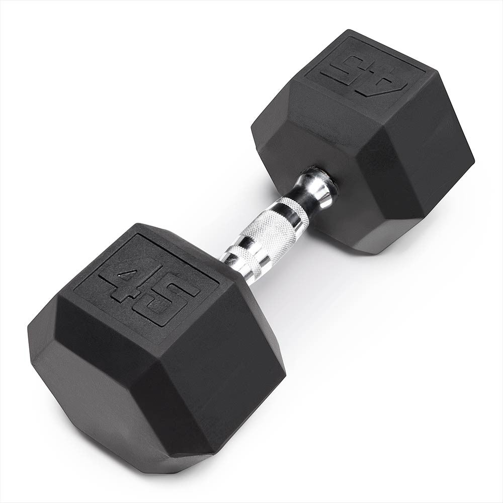 Marcy 45lb Rubber Hex Dumbbell | IBRH-045