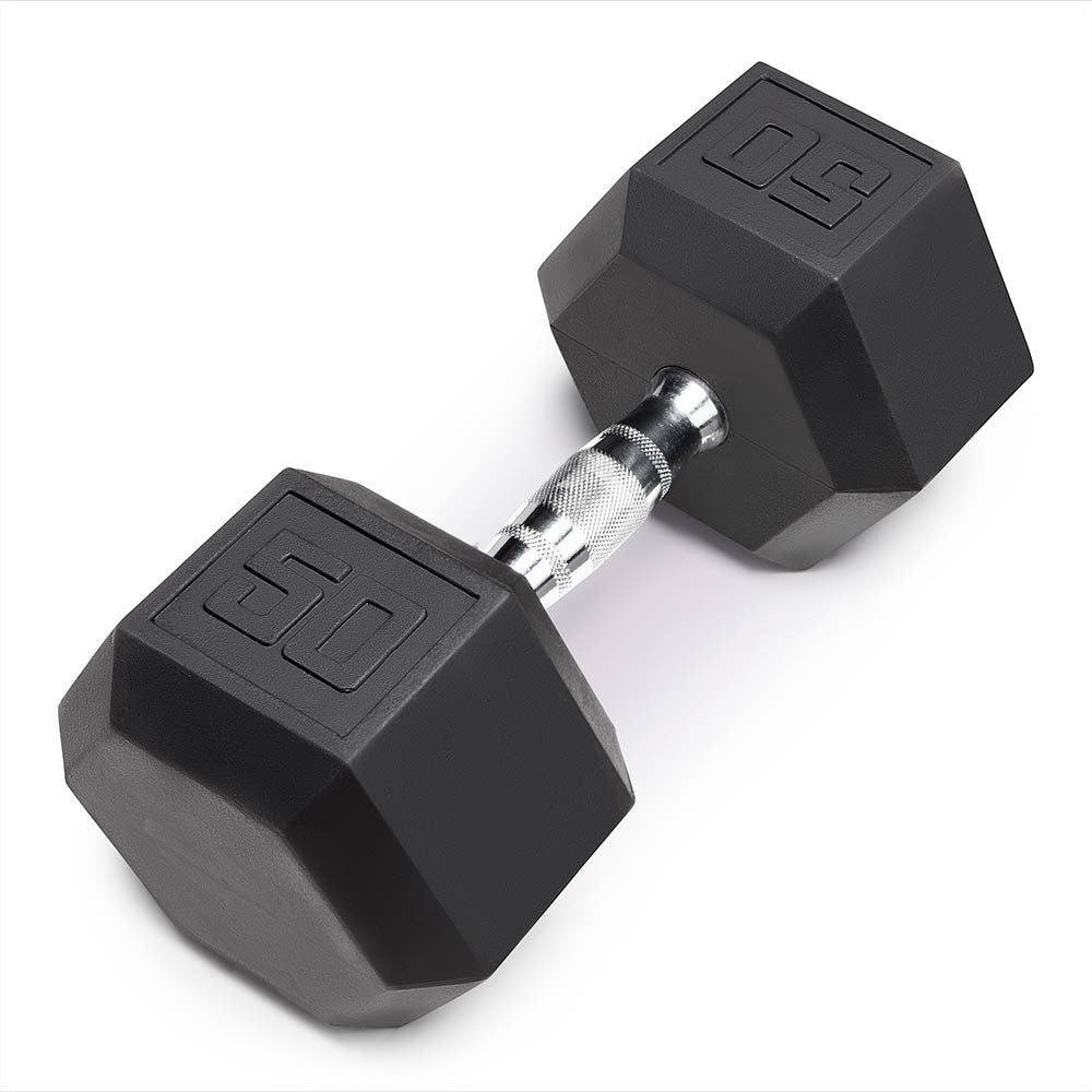 Marcy 50lb Rubber Hex Dumbbell | IBRH-050