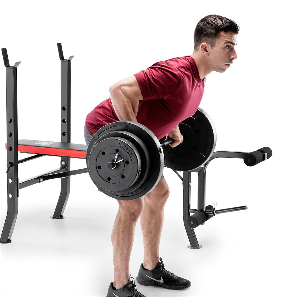 Marcy Pro Standard Weight Bench with 100 lb Weight Set | PM-2084