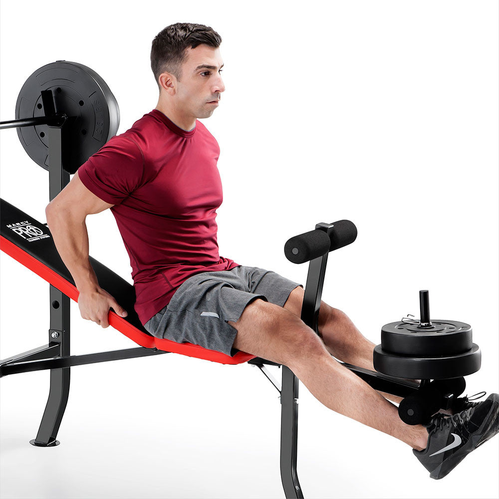 Marcy Pro Standard Weight Bench with 100 lb Weight Set | PM-2084
