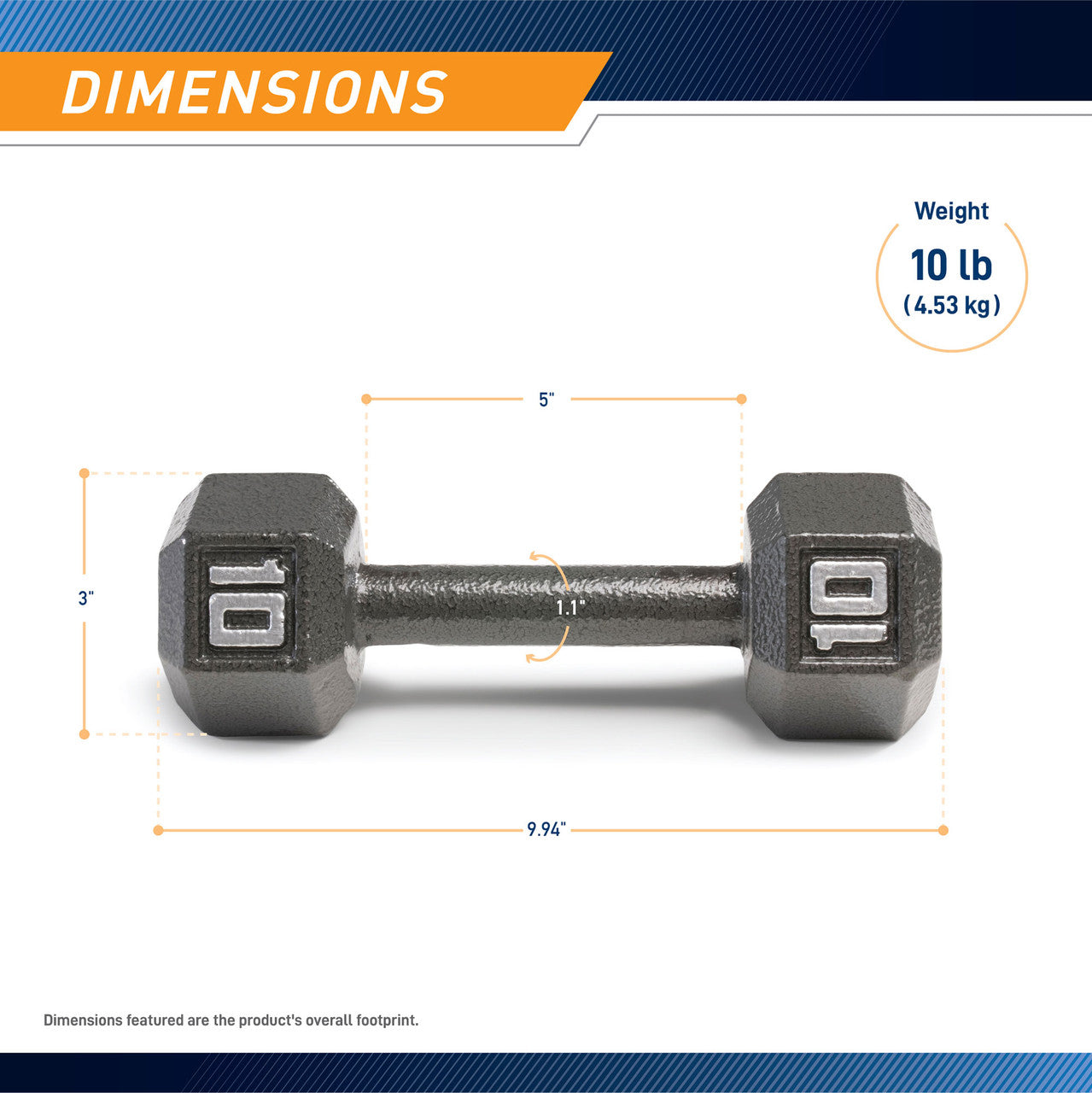 Marcy 10lb Hex Dumbbell| IV-2010