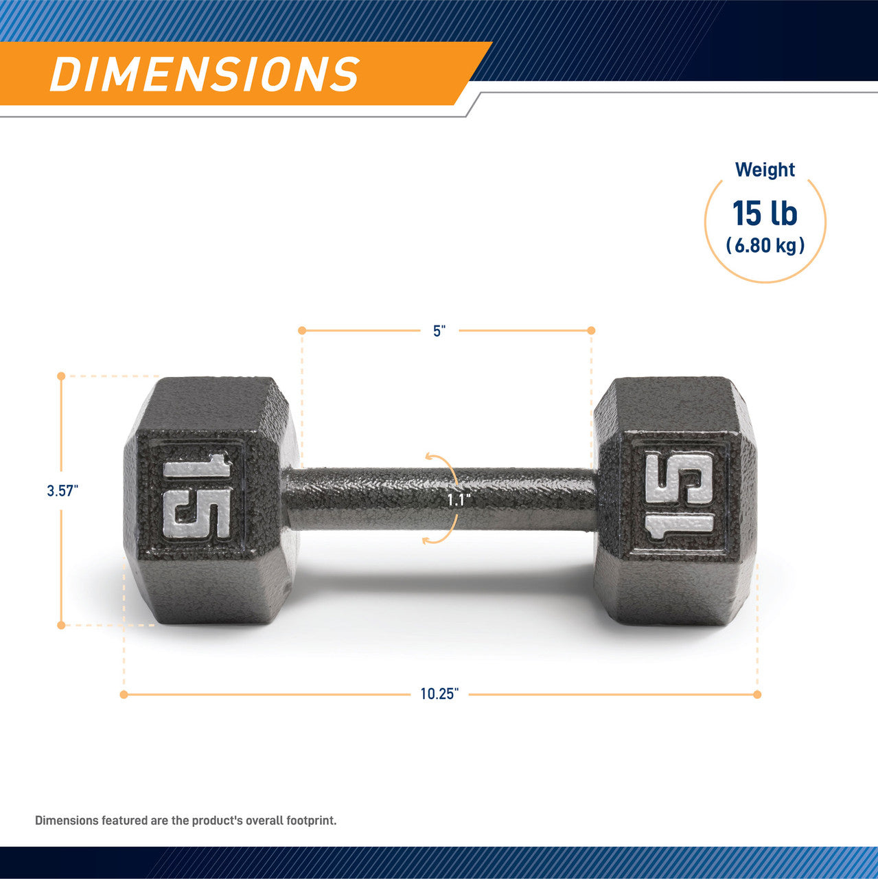 Marcy 15lb Hex Dumbbell | IV-2015
