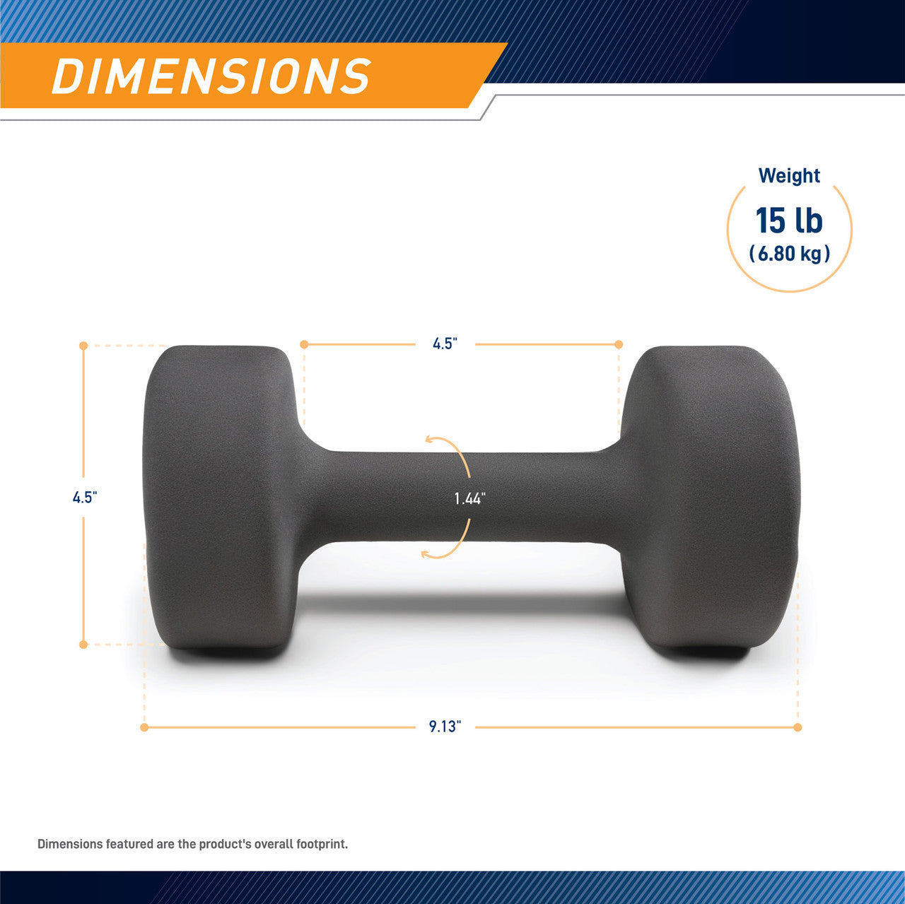 Marcy 15lb Neoprene Dumbbell| INE-015