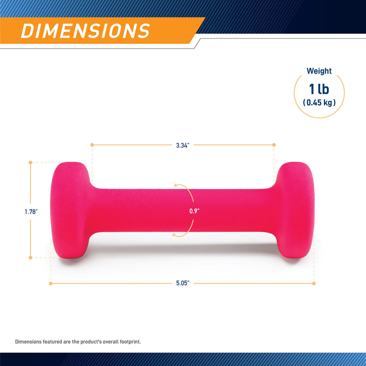 Marcy 1lb Neoprene Dumbbell| INE-001