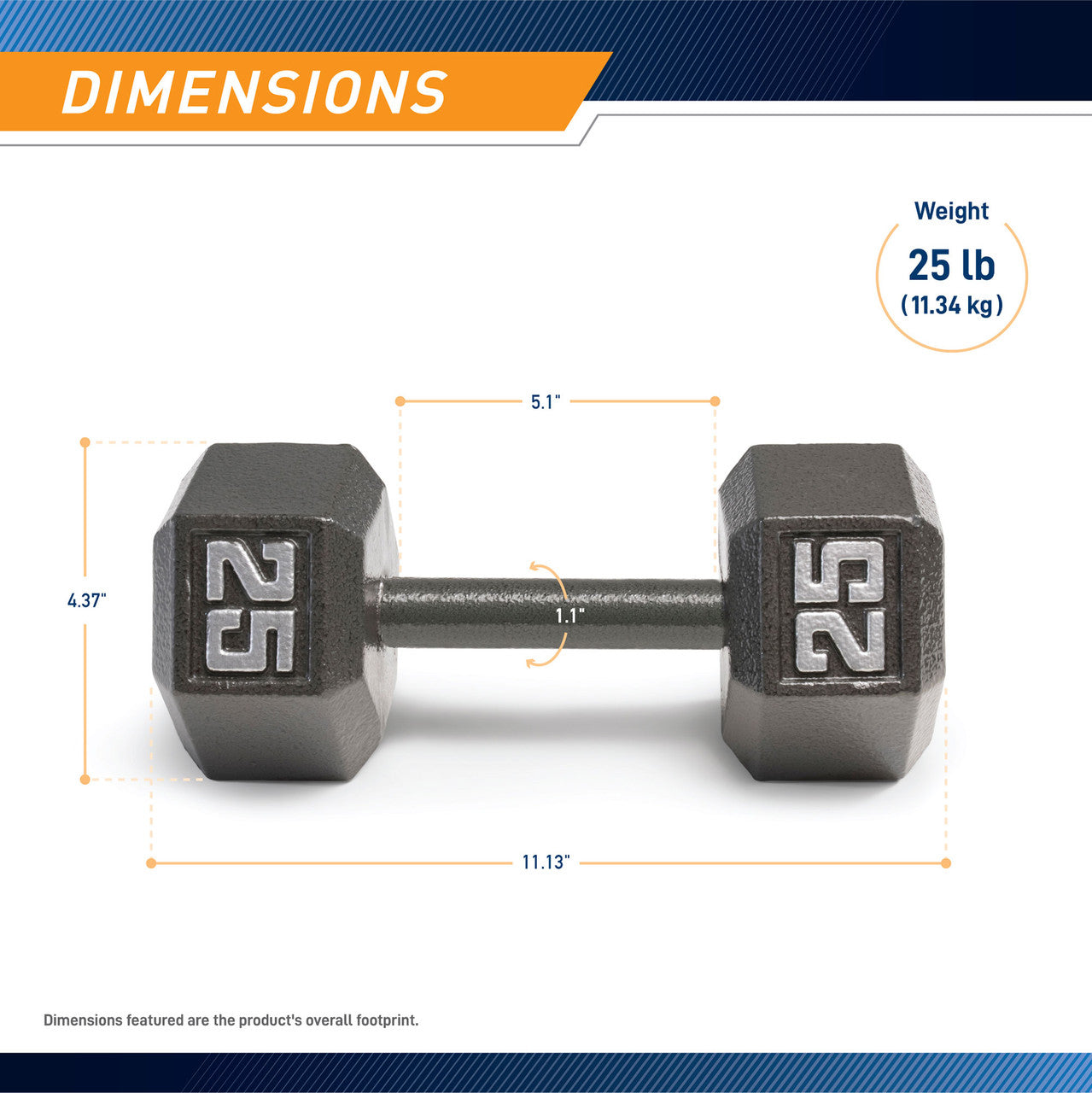 Marcy 25lb Hex Dumbbell | IV-2025