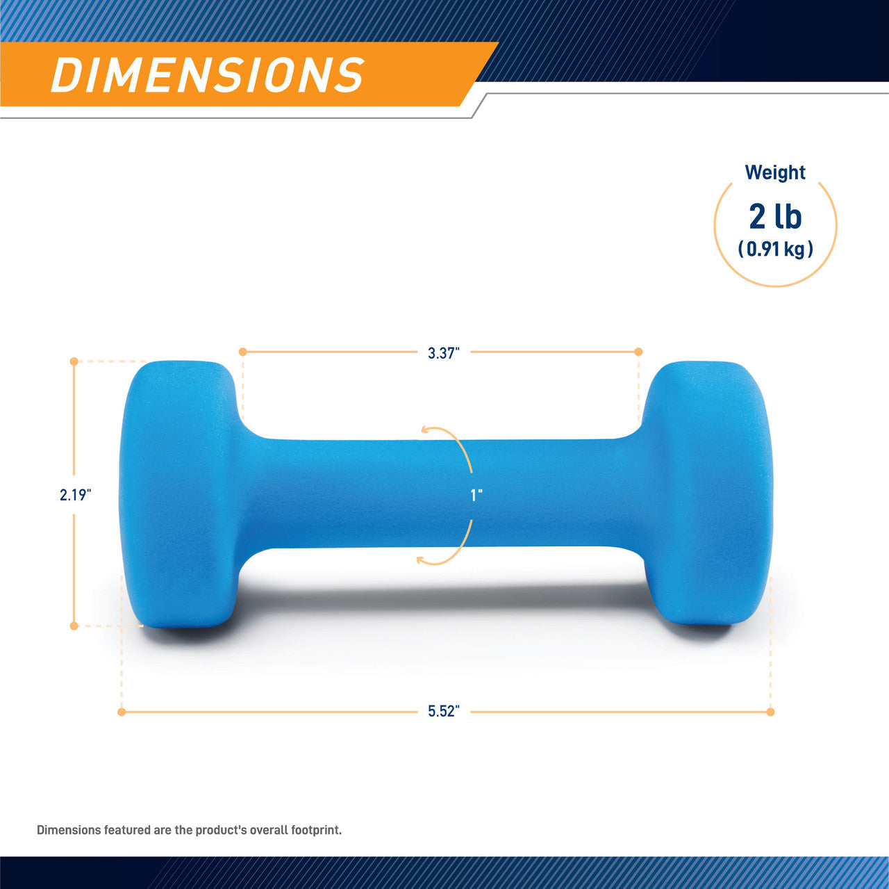 Marcy 2lb Neoprene Dumbbell| INE-002