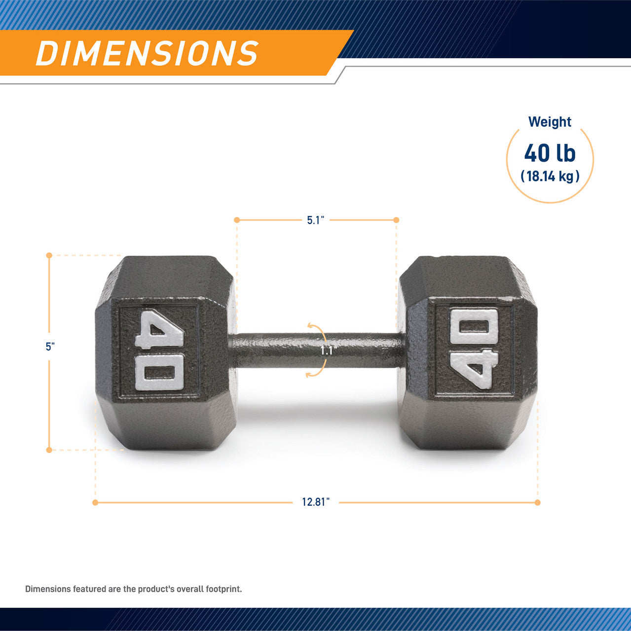 Marcy 40lb Hex Dumbbell| IV-2040