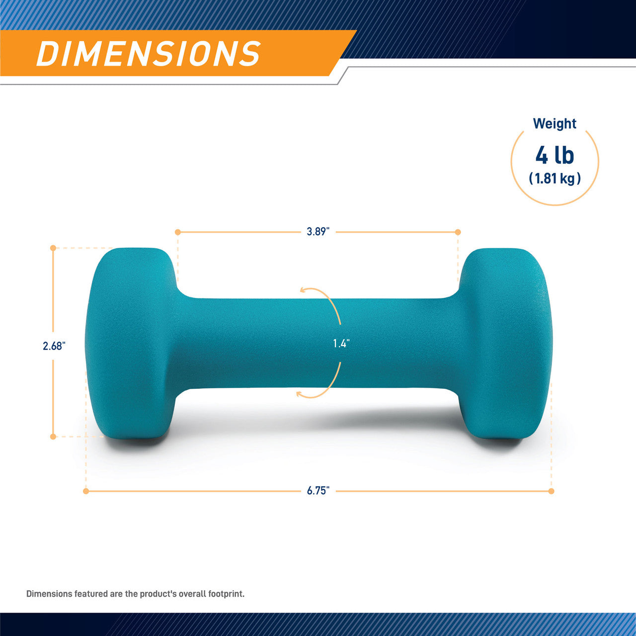 Marcy 4lb Neoprene Dumbbell| INE-004