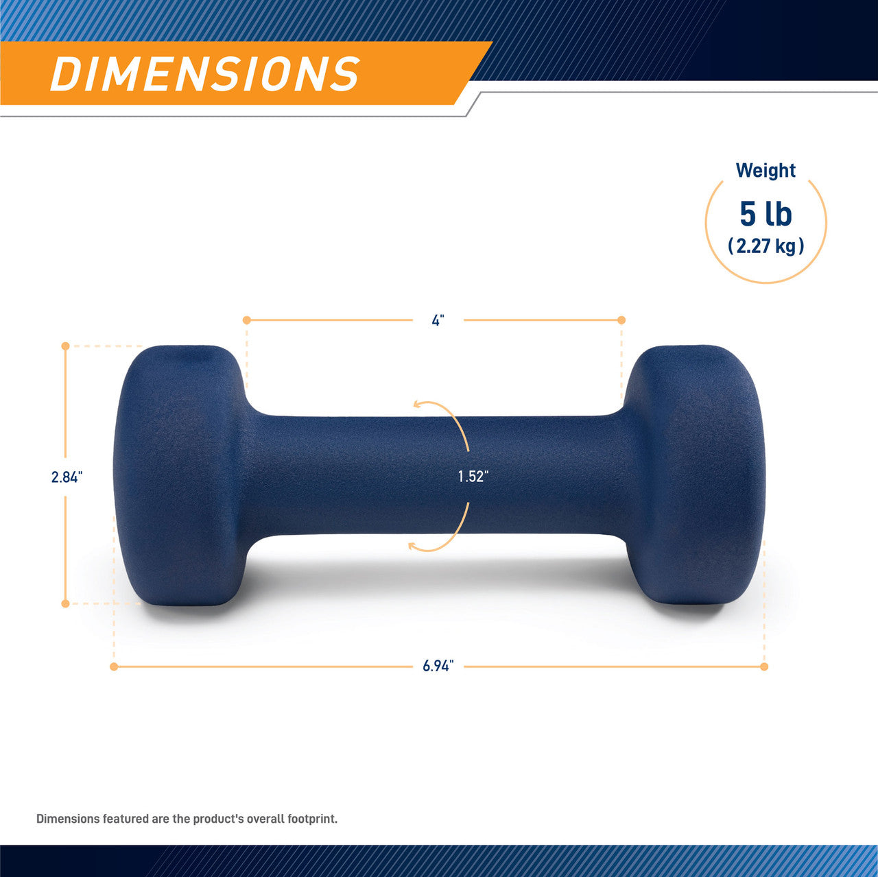 Marcy 5lb Neoprene Dumbbell| INE-005