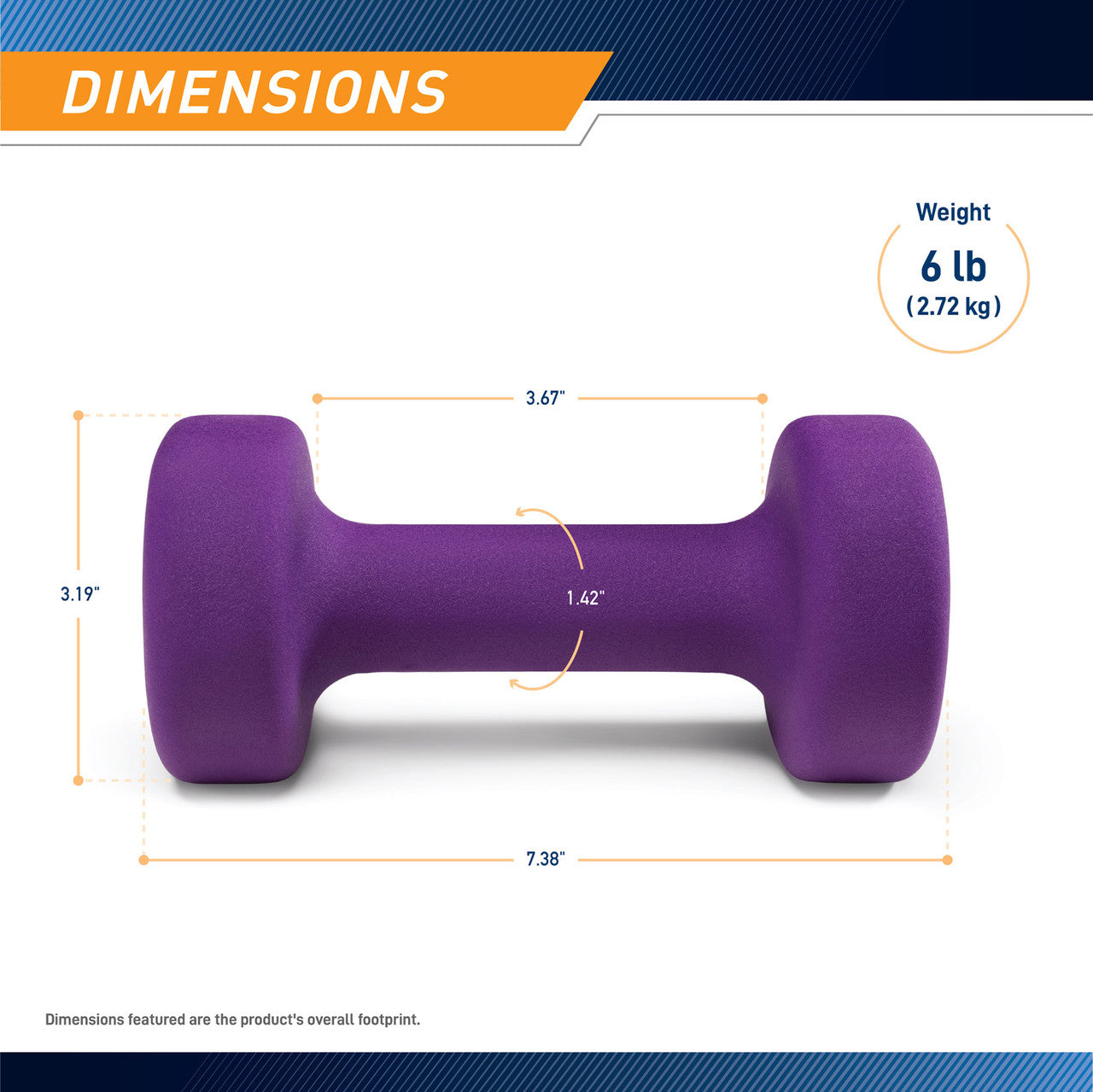 Marcy 6lb Neoprene Dumbbell| INE-006