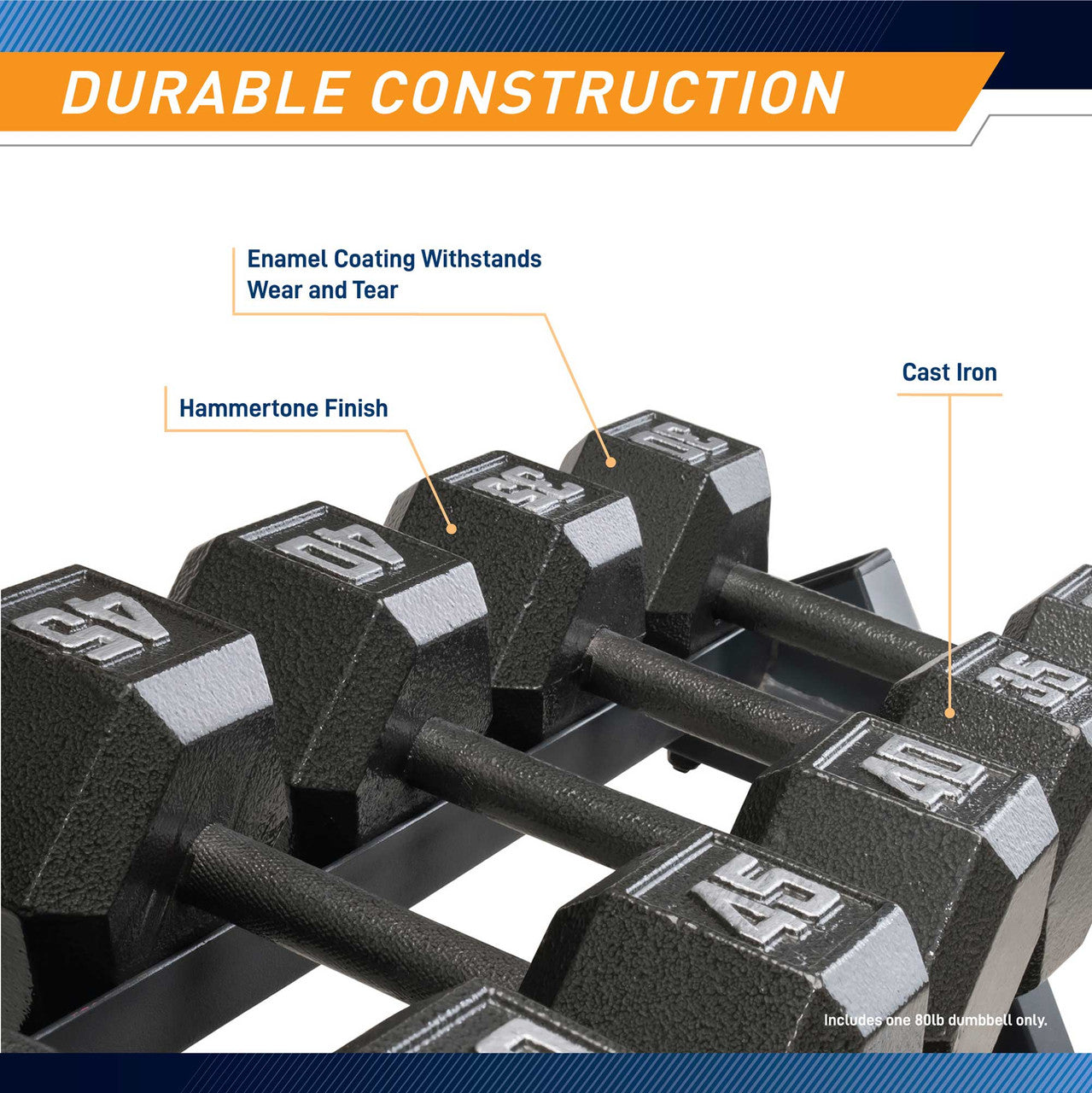 Marcy 80lb Hex Dumbbell | IV-2080
