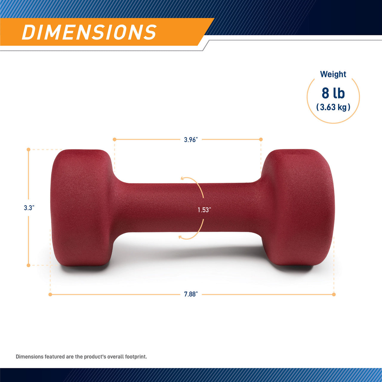 Marcy 8lb Neoprene Dumbbell | INE-008