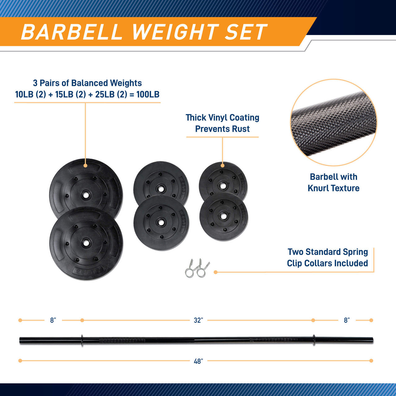Marcy Pro Standard Weight Bench with 100 lb Weight Set | PM-2084