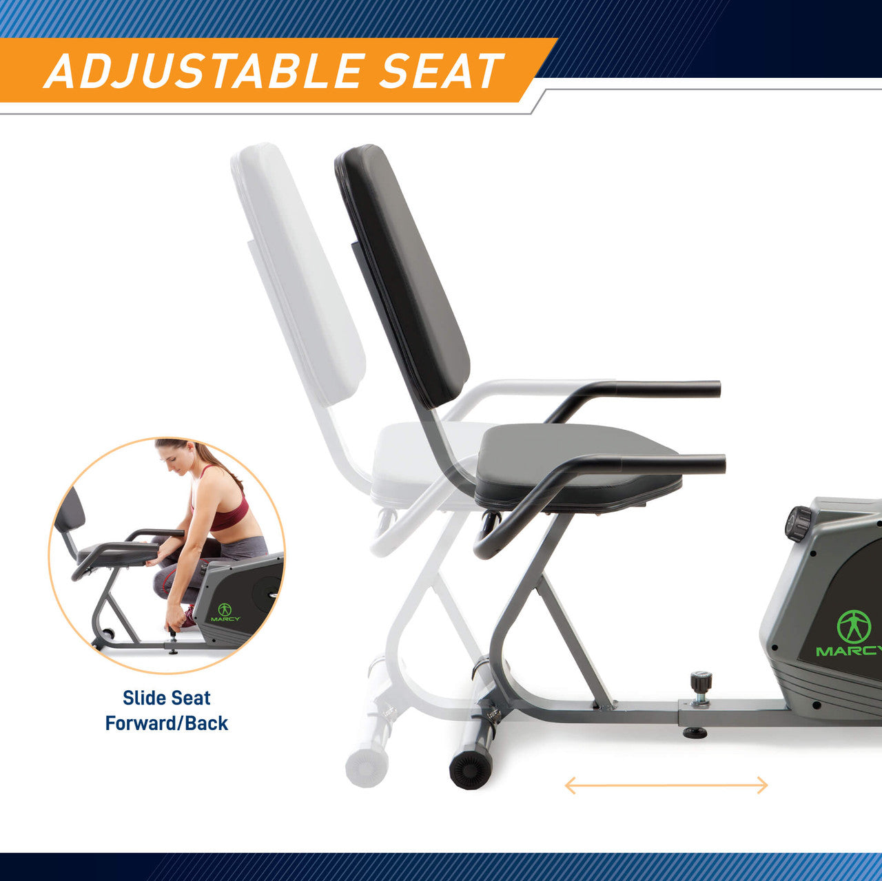 Marcy Recumbent Exercise Bike Adjustable Magnetic Resistance | NS-1206R