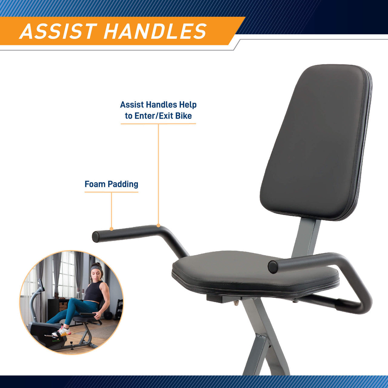 Marcy Recumbent Exercise Bike Adjustable Magnetic Resistance | NS-1206R