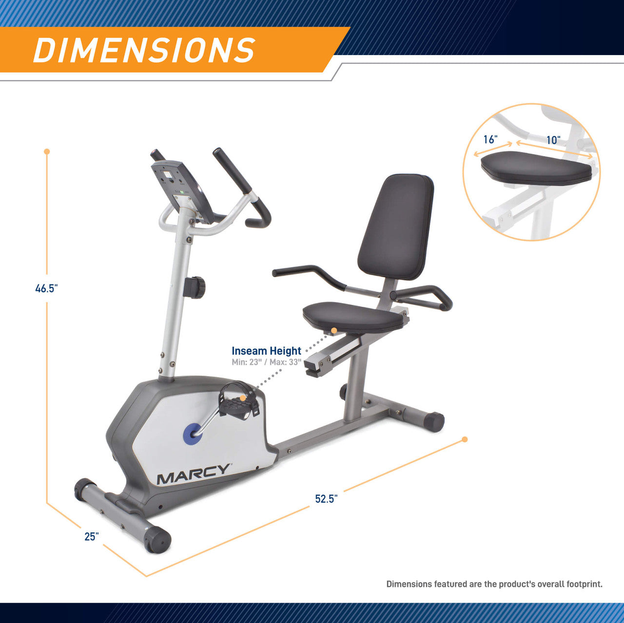 Marcy Recumbent Exercise Bike | NS-1201R