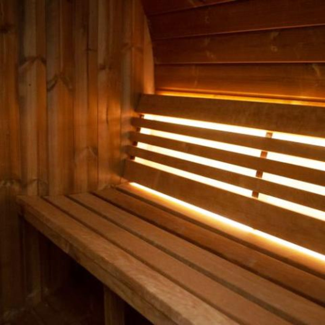SaunaLife Model E6W 3 Person Outdoor Barrel Sauna