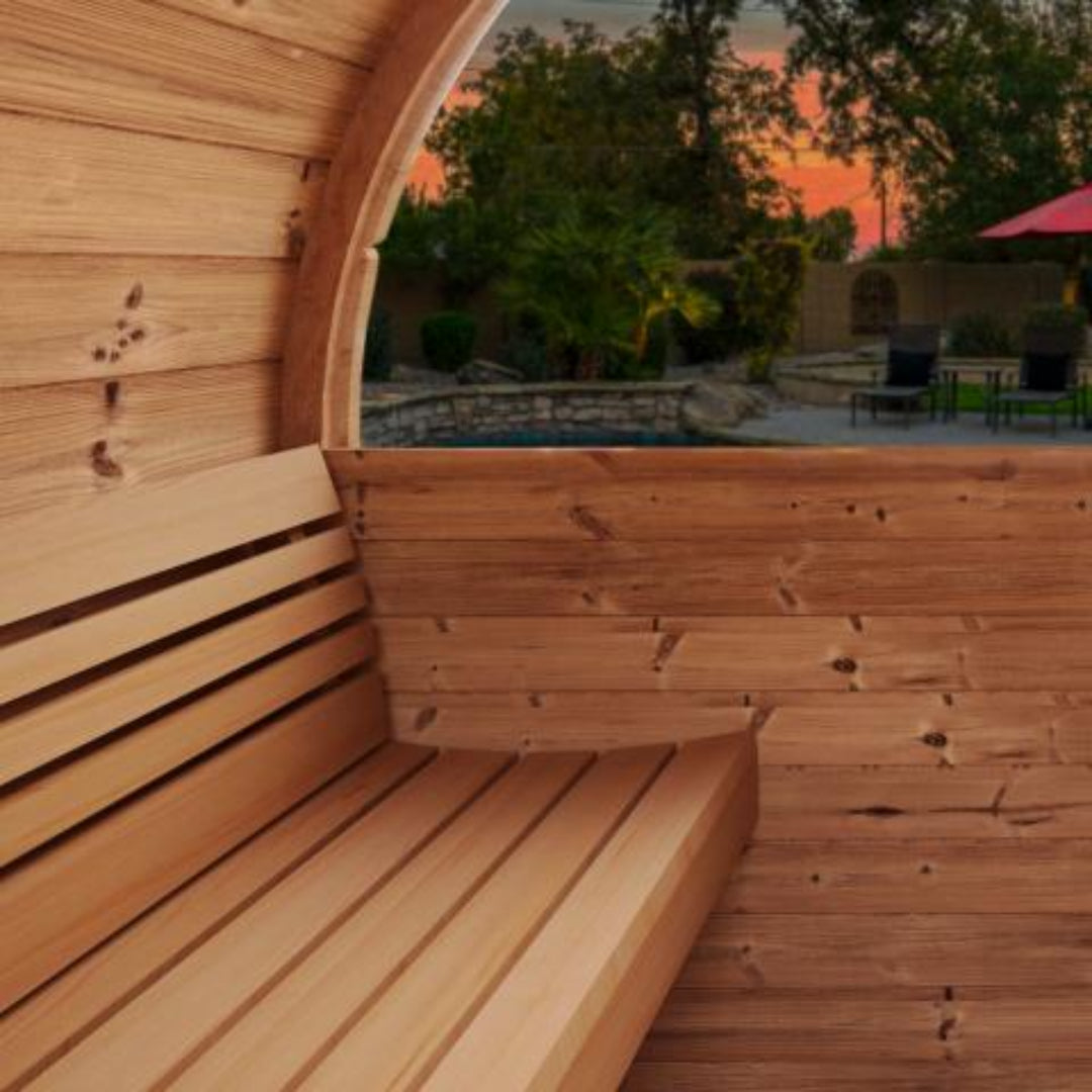 SaunaLife Model E6W 3 Person Outdoor Barrel Sauna