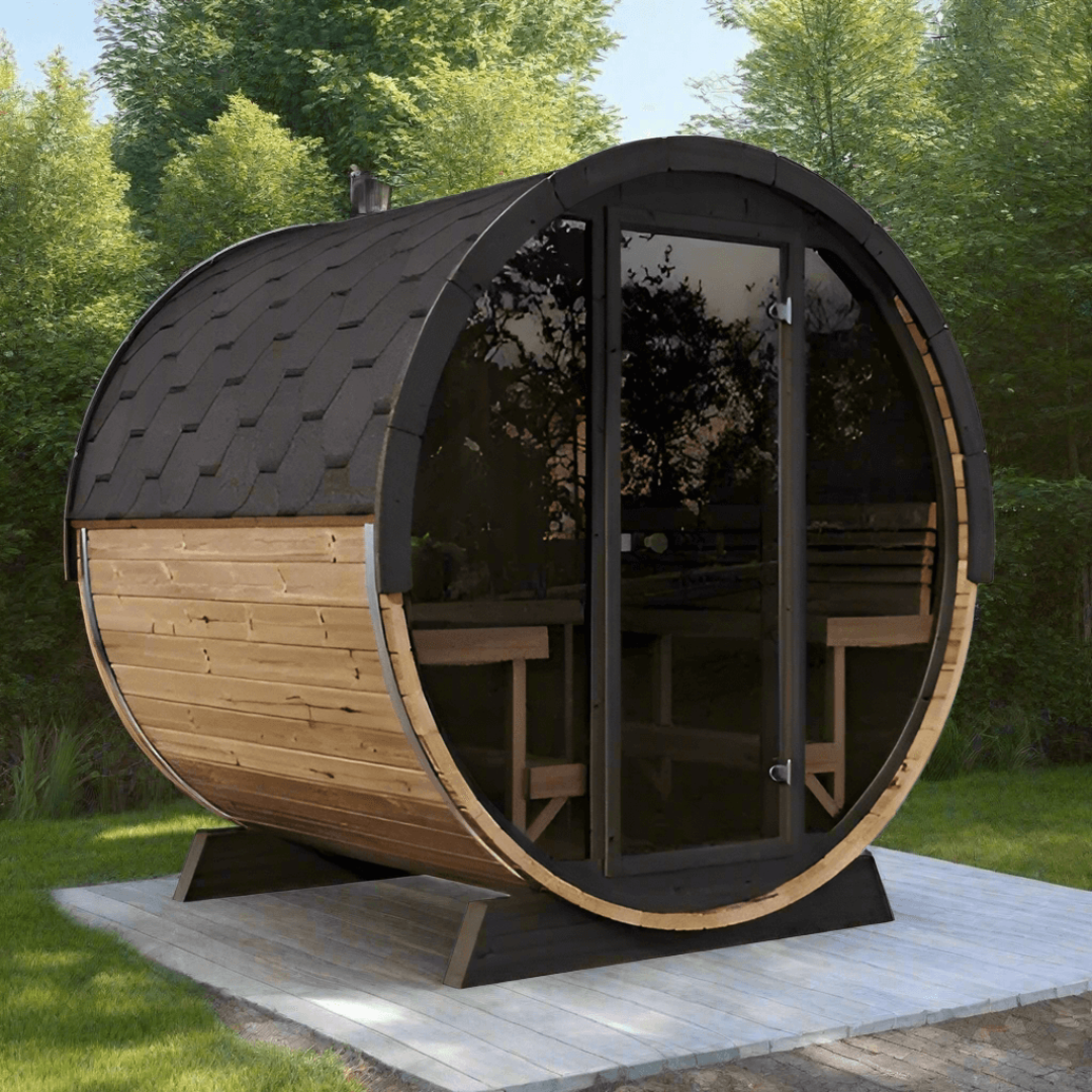 SaunaLife EE8G ERGO Series 6 Person Outdoor Sauna Barrel