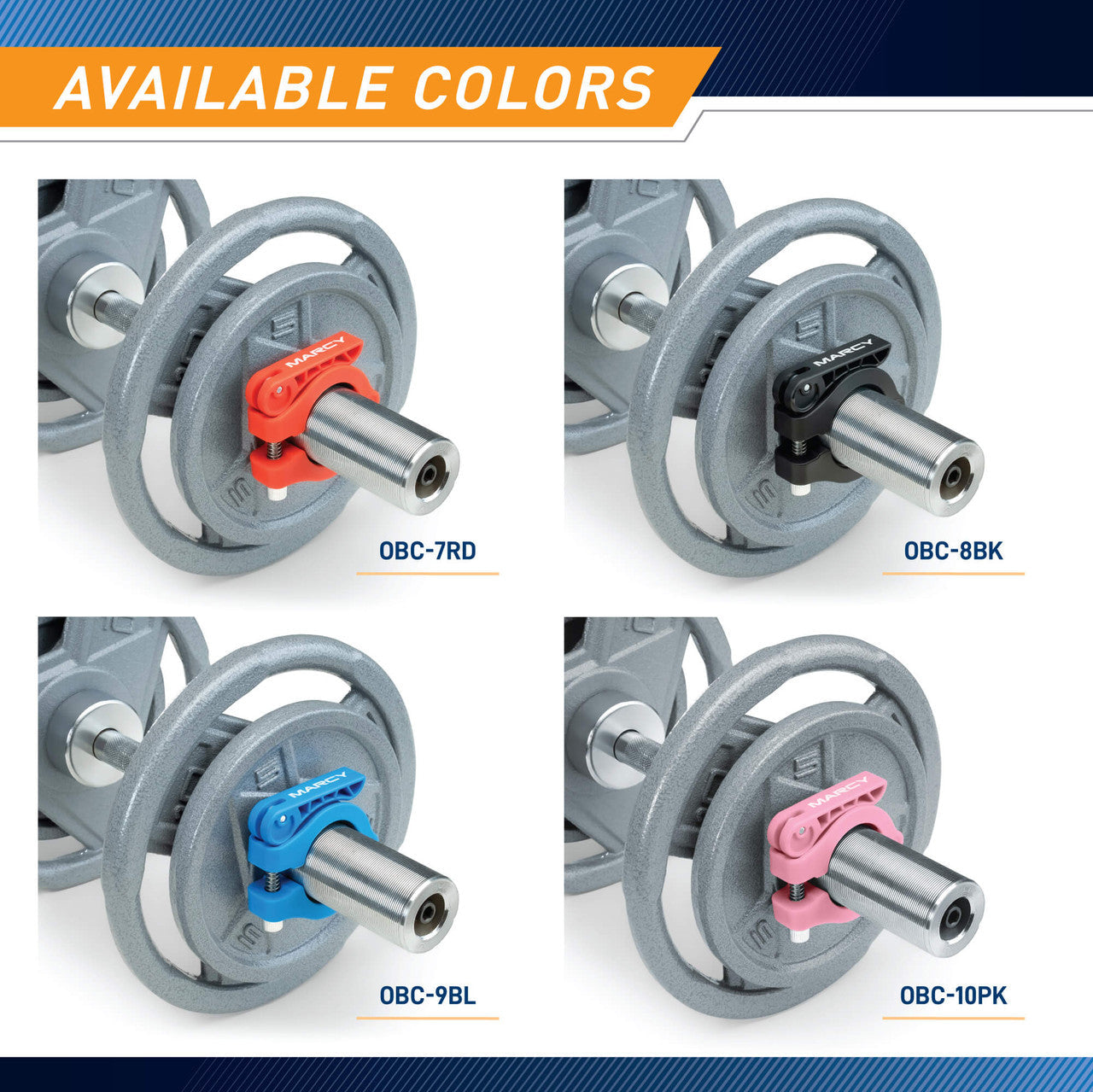 Olympic Barbell Lock Collar Clips to Secure Olympic Weight Plates | Marcy - In Red, Black, Blue, or Pink