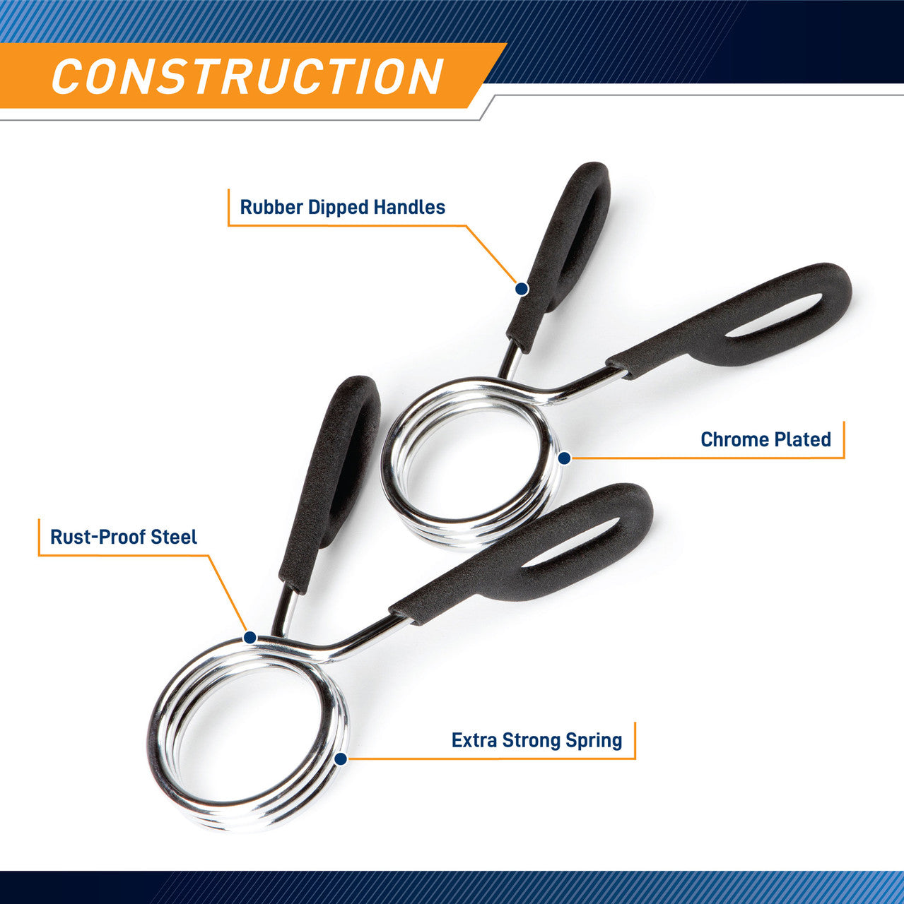 2" Olympic Bar Spring Clip Collars | Marcy OBC-3