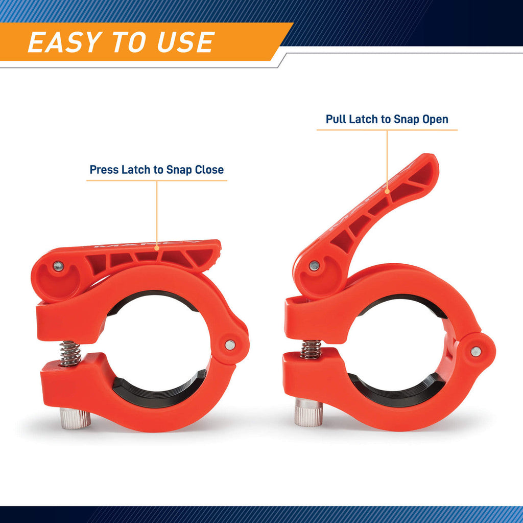 Olympic Barbell Lock Collar Clips to Secure Olympic Weight Plates | Marcy - In Red, Black, Blue, or Pink