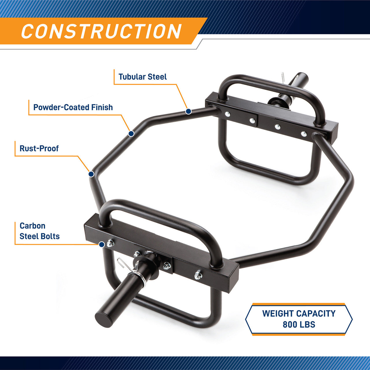 Olympic Hex Trap Bar / Shrug Bar with Raised Handles | Marcy HTB-6976