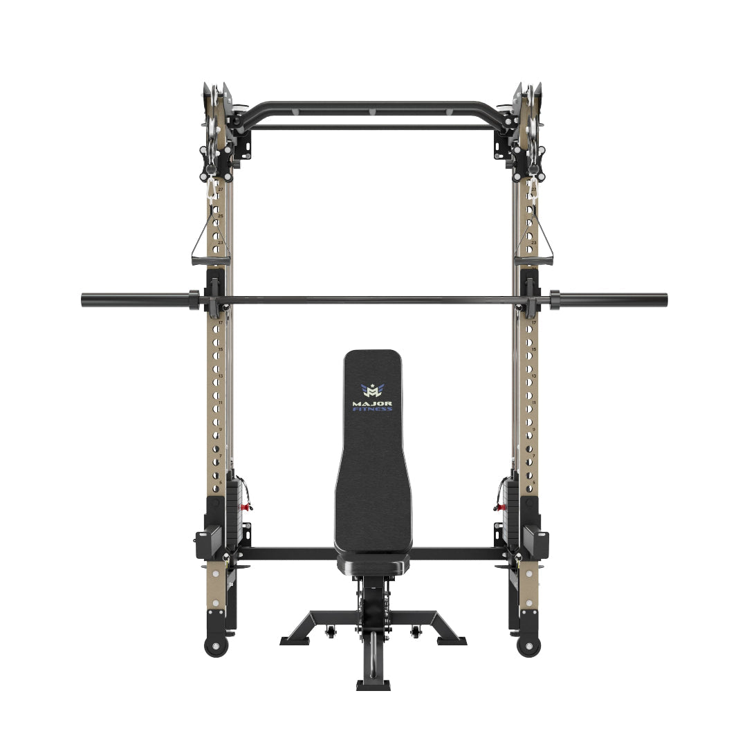 Power Rack All-In-One Gym Major Fitness F35 Pro With Bench And Barbell