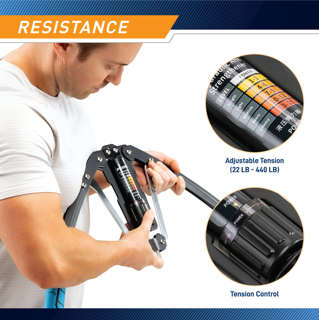 Power Twister with Adjustable Hydraulic Resistance 10kg - 201kg (20lbs to 400lbs) of resistance | ProIron PRO-BLQ02-1