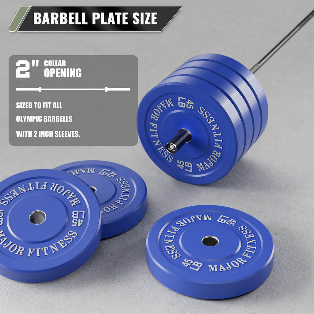 Major Fitness Low Bounce Bumper Plates Set