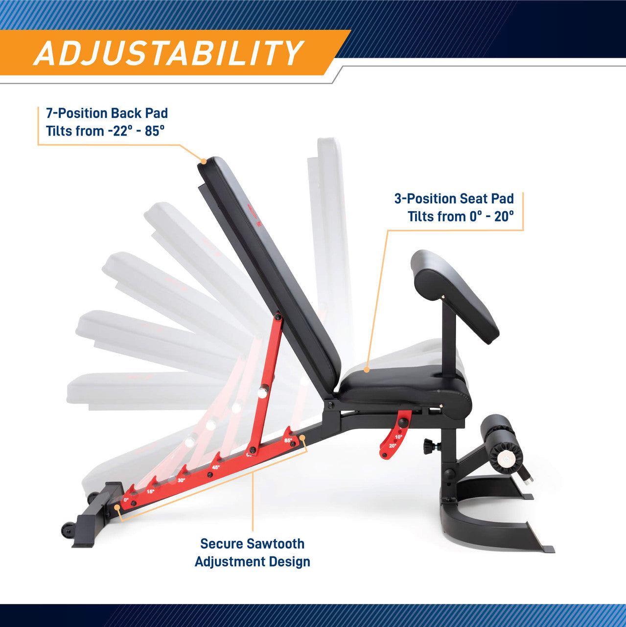 Marcy Utility Bench with Arm Curl | SB-7799