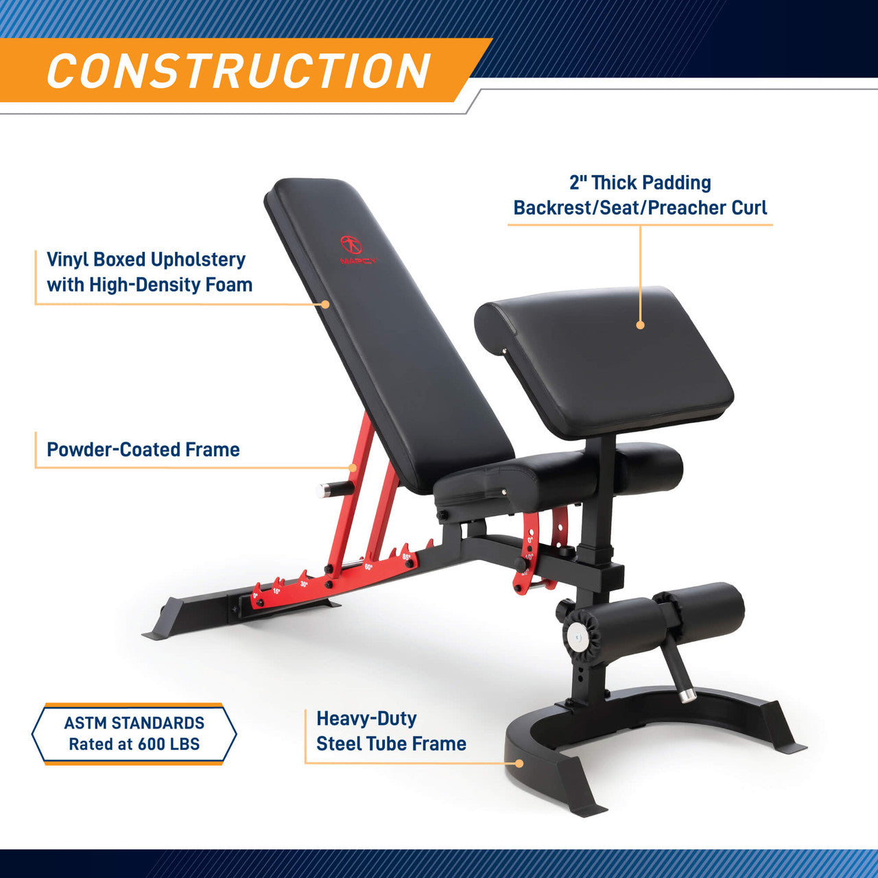 Marcy Utility Bench with Arm Curl | SB-7799