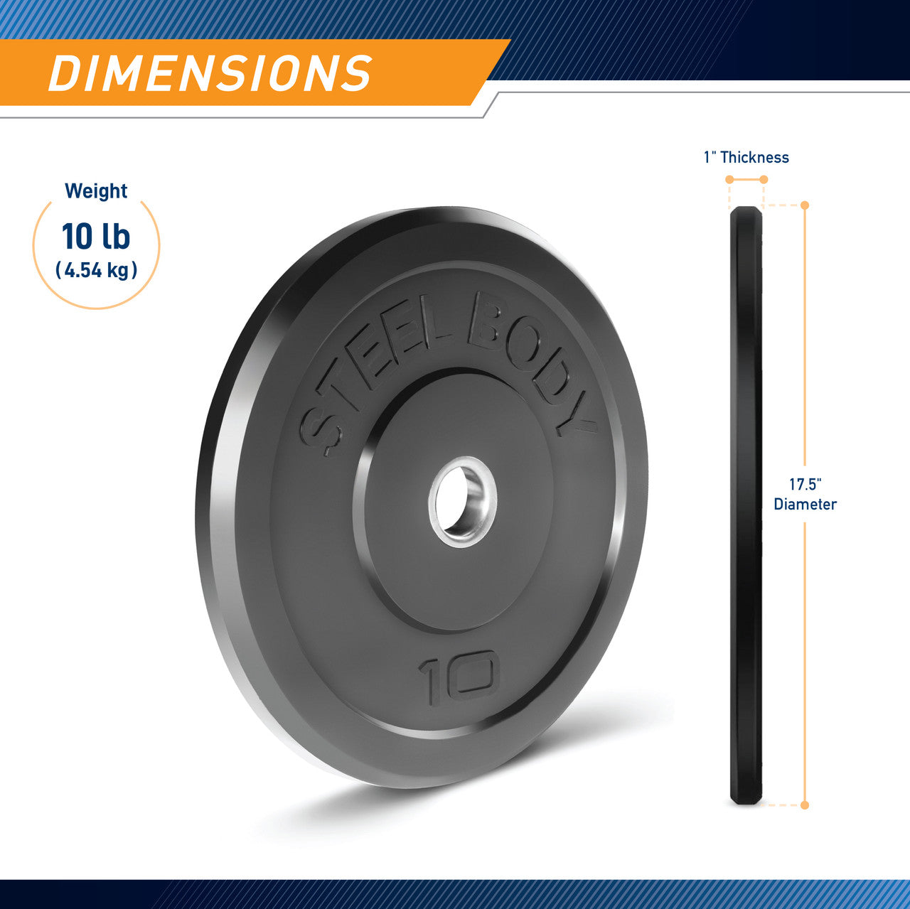 10lb Olympic Bumper Plate | SteelBody STBR-0010
