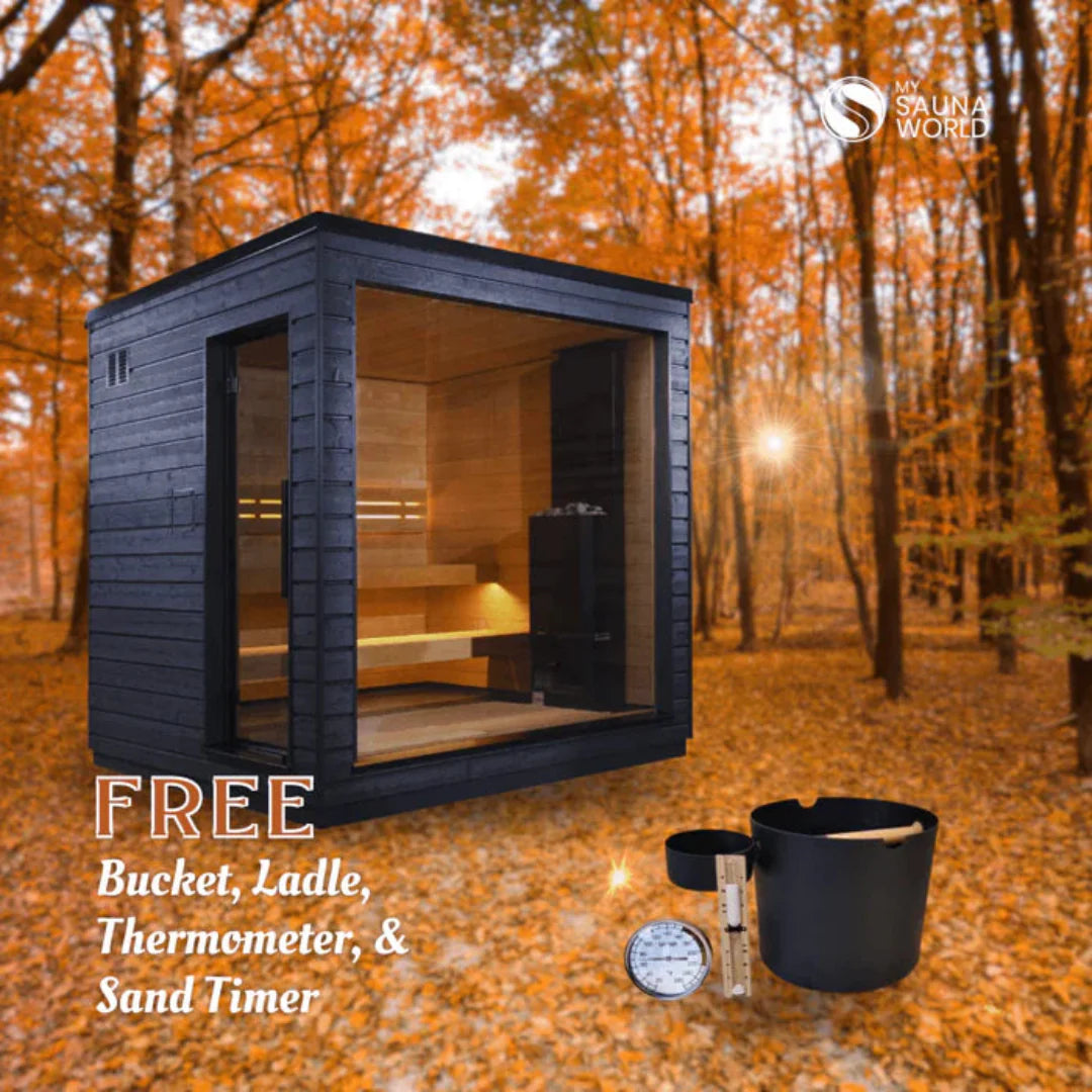 SaunaLife Model G6 Pre-Assembled 5 Person Outdoor Home Sauna
