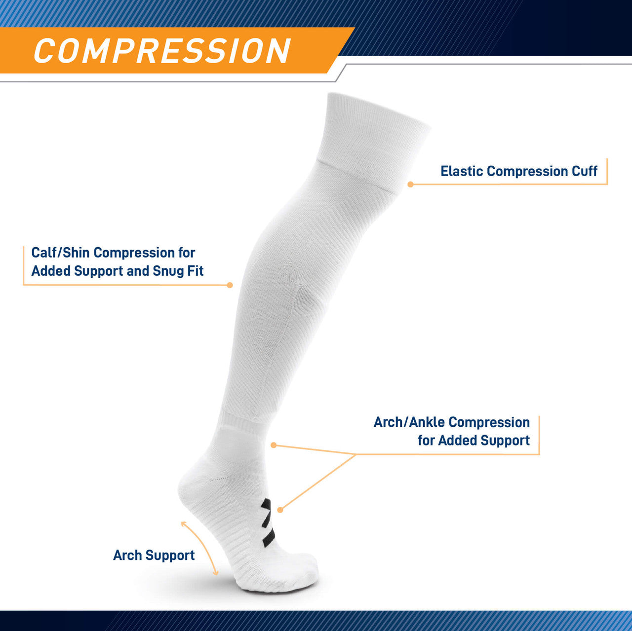 Sockapro Soccer Sock / Compression Sock for Shin Guard | Marcy Sports