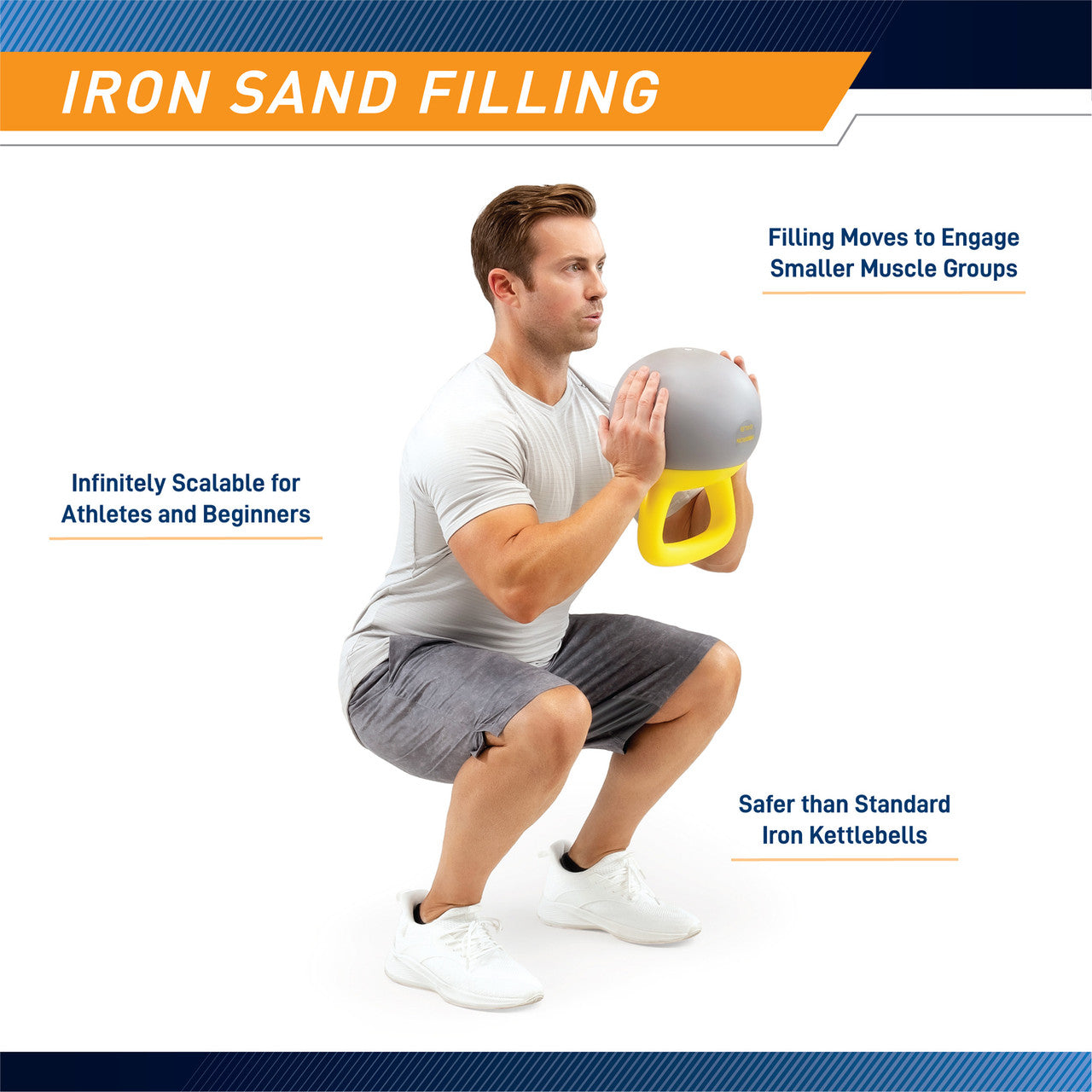 Soft Kettlebell 24lbs filled with Iron Sand, Non-Slip Handle, Kettle Weight for Exercise Workouts PRO-HL24L |  ProIron