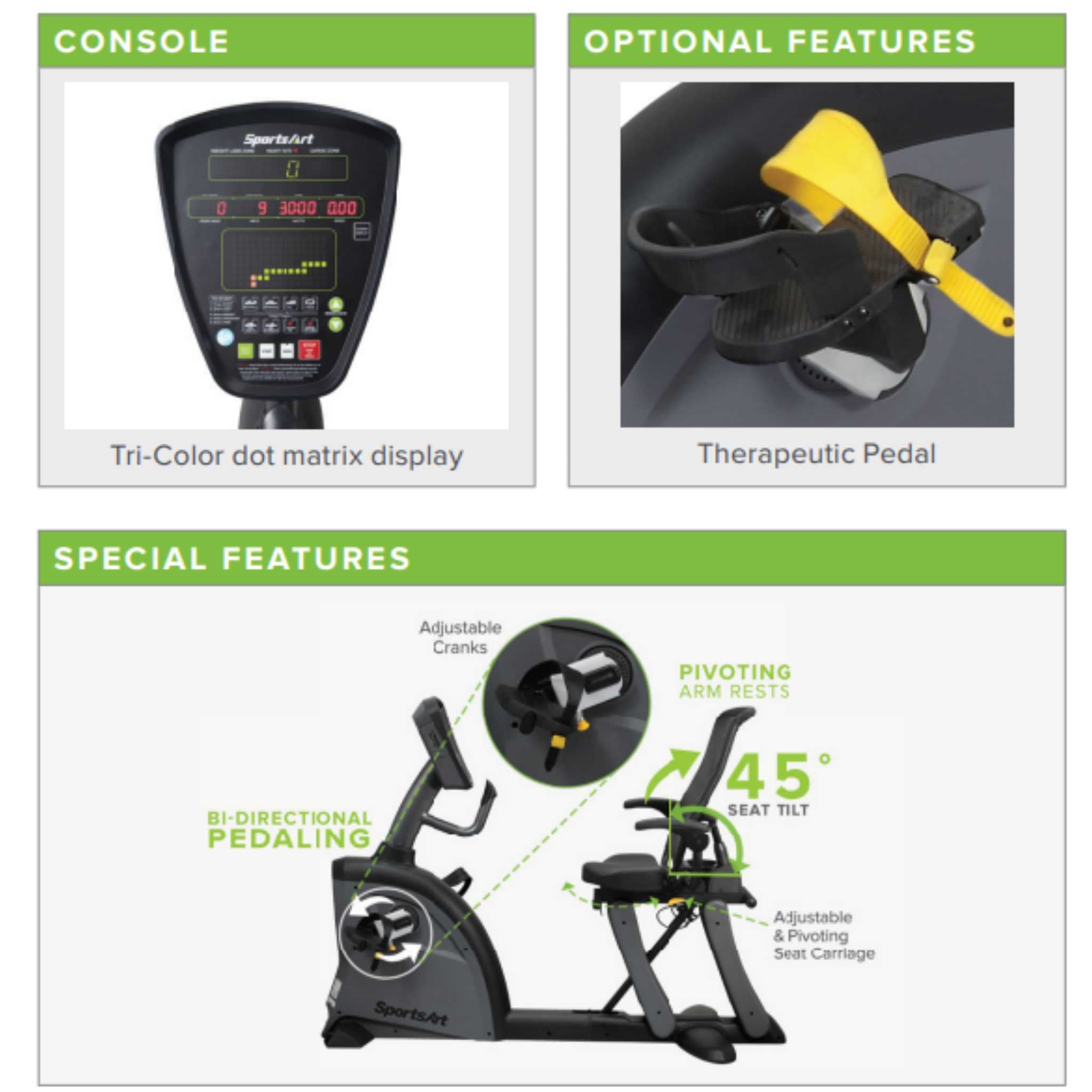 SportsArt C521M Rehabilitation Recumbent Cycle
