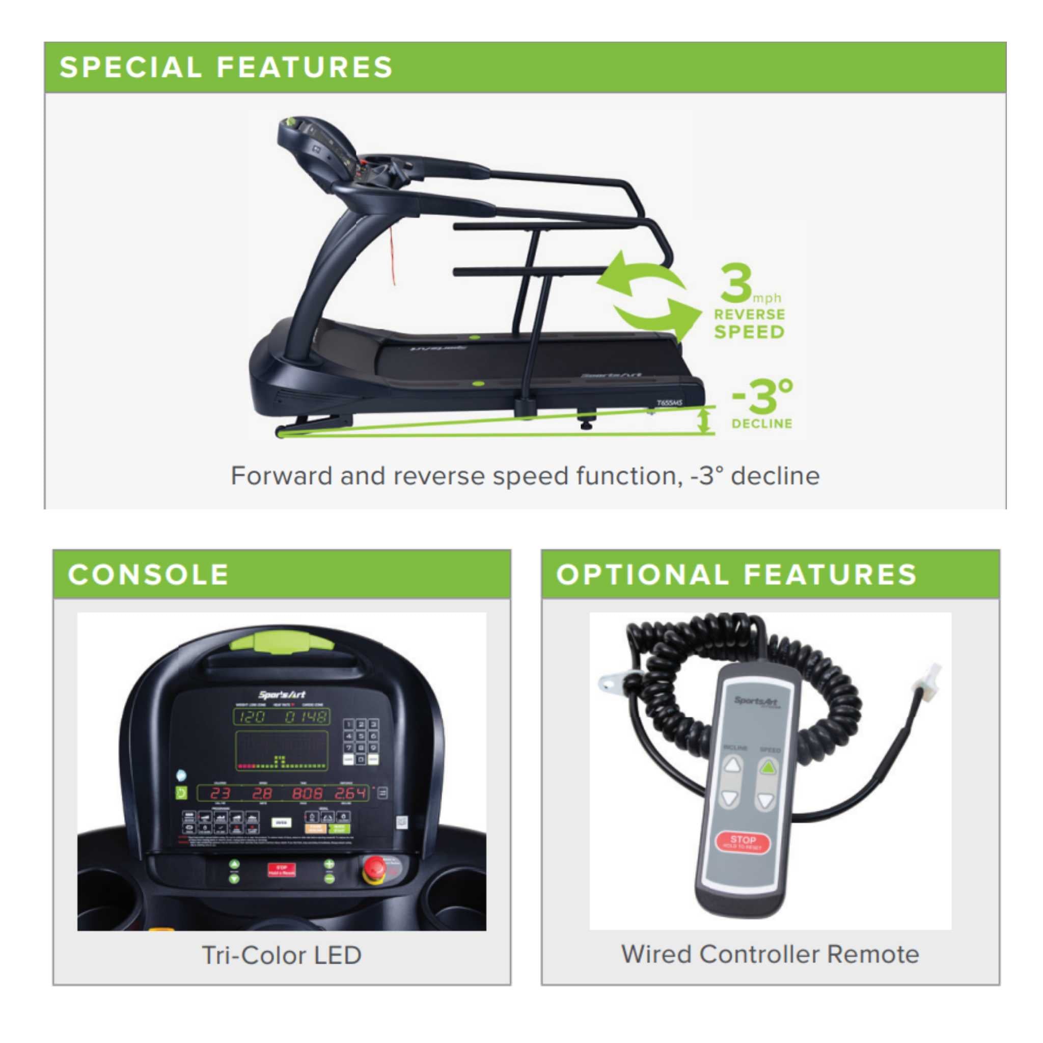 SportsArt T655MS Rehabilitation Treadmill
