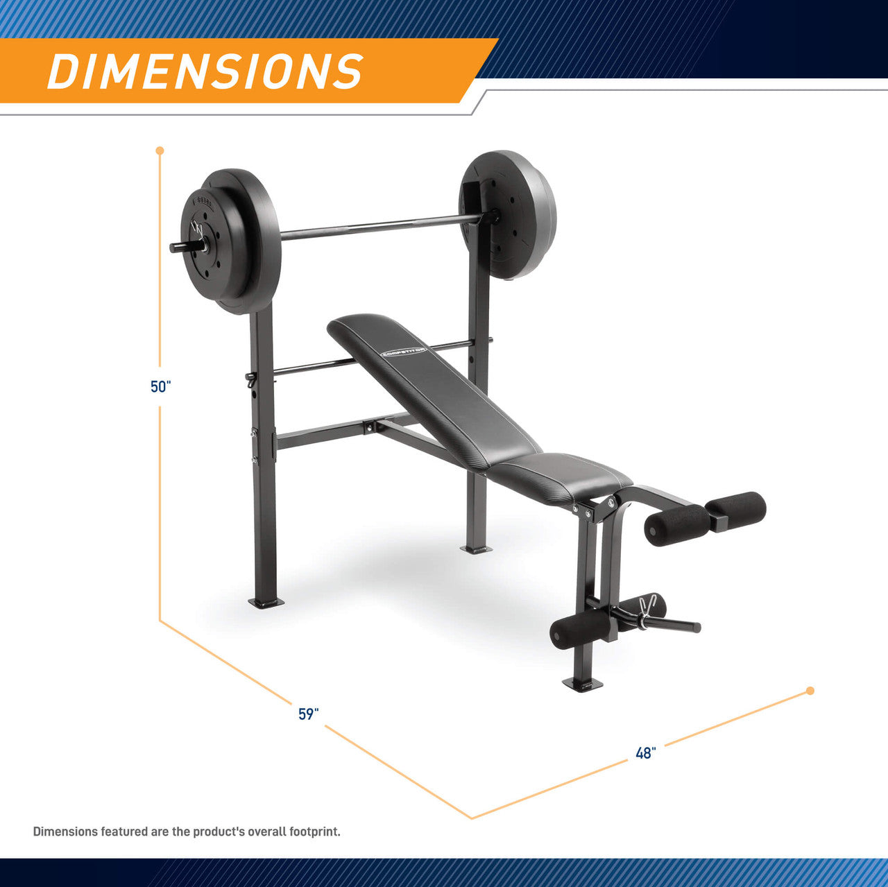 Standard Adjustable Bench with 80 lb. Weight Set | Competitor CB-20111