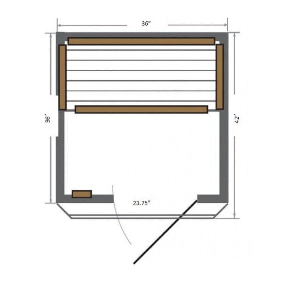 Sunray Saunas HL100K Sedona 1 Person Infrared Sauna