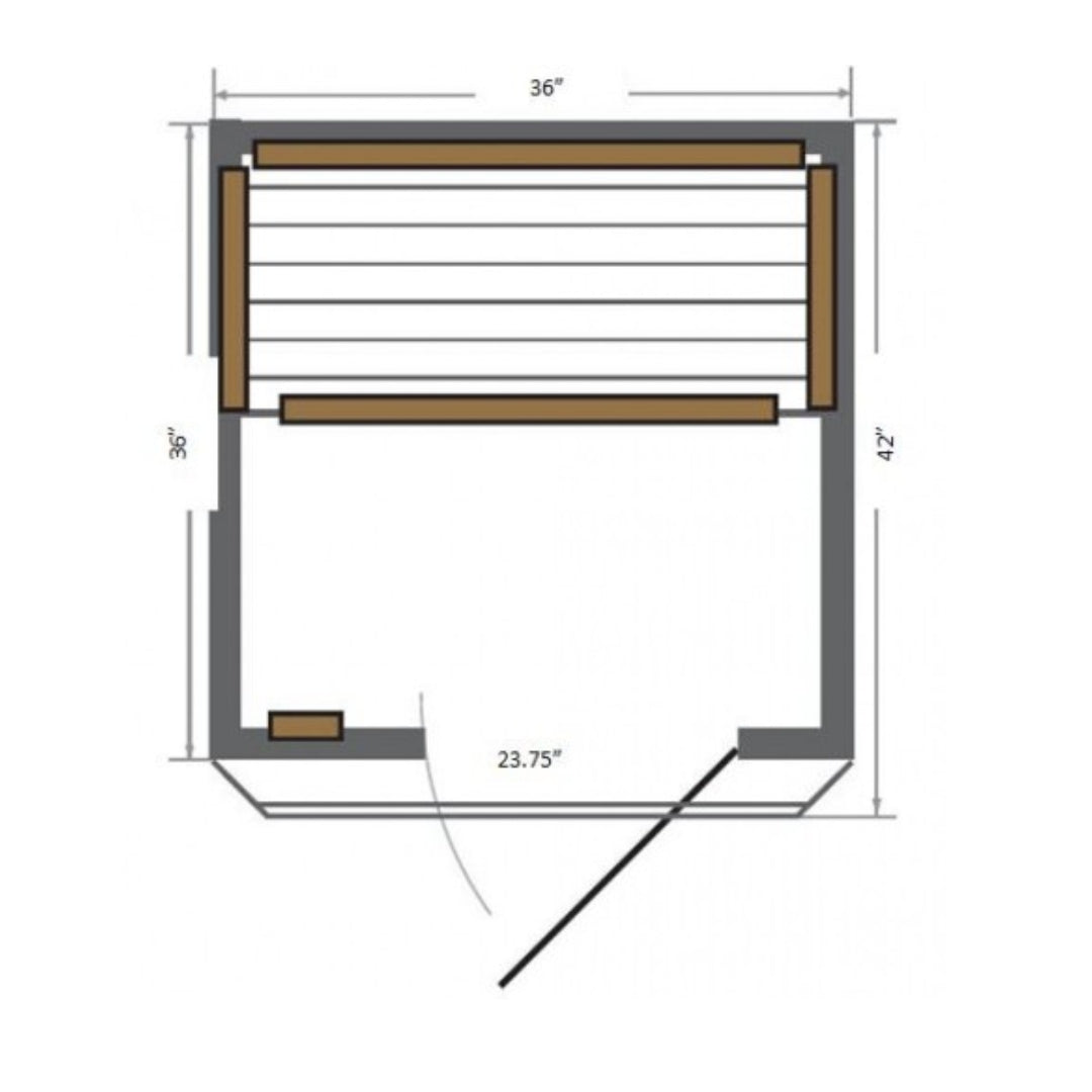 Sunray Saunas HL100K Sedona 1 Person Infrared Sauna