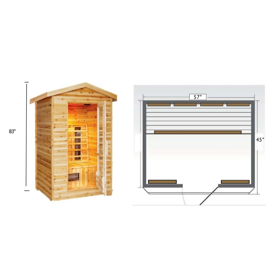 Sunray Saunas HL200D3 Burlington 2 Person Sauna