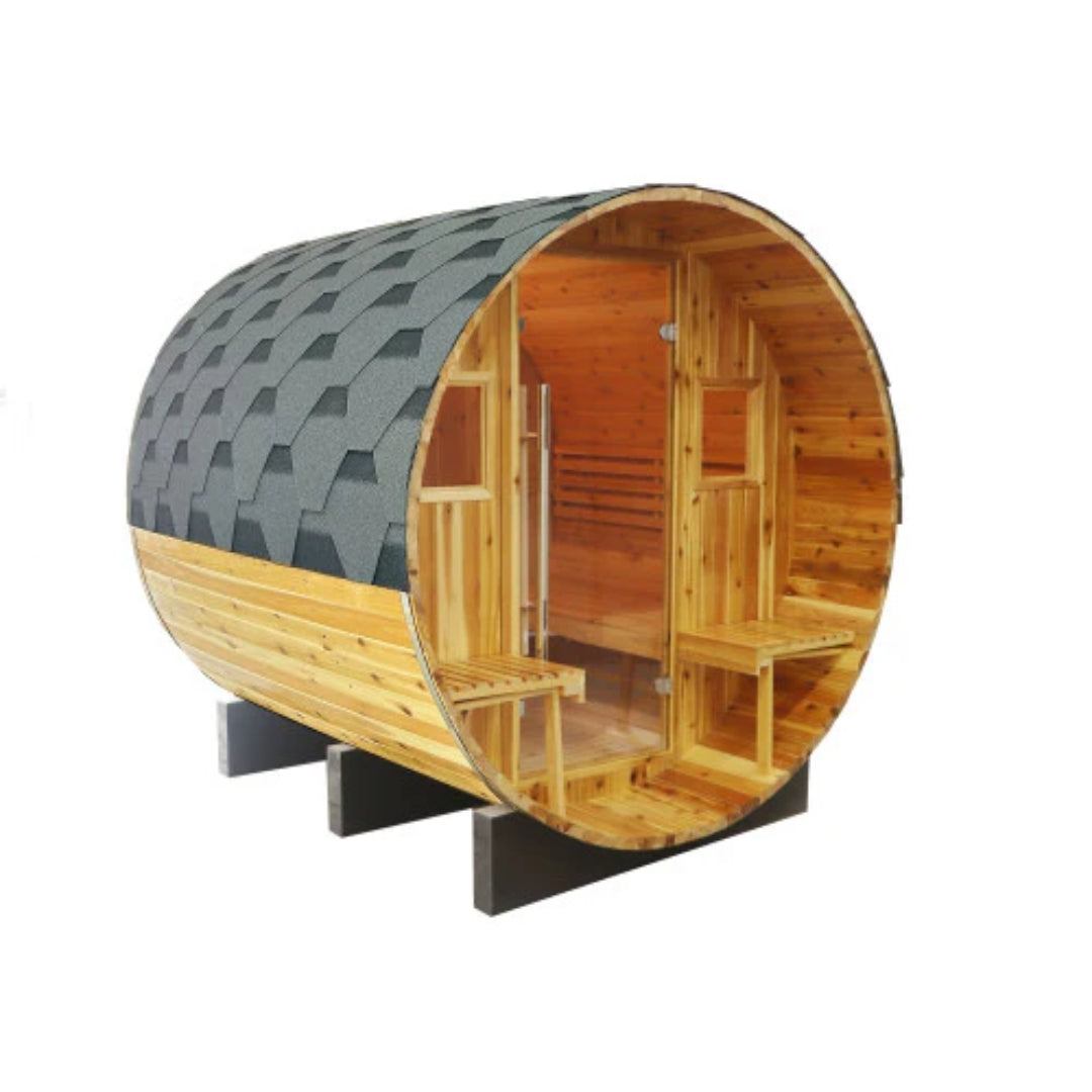 Sunray Saunas Oasis 300SC  2-4 Person Canopy Barrel Sauna