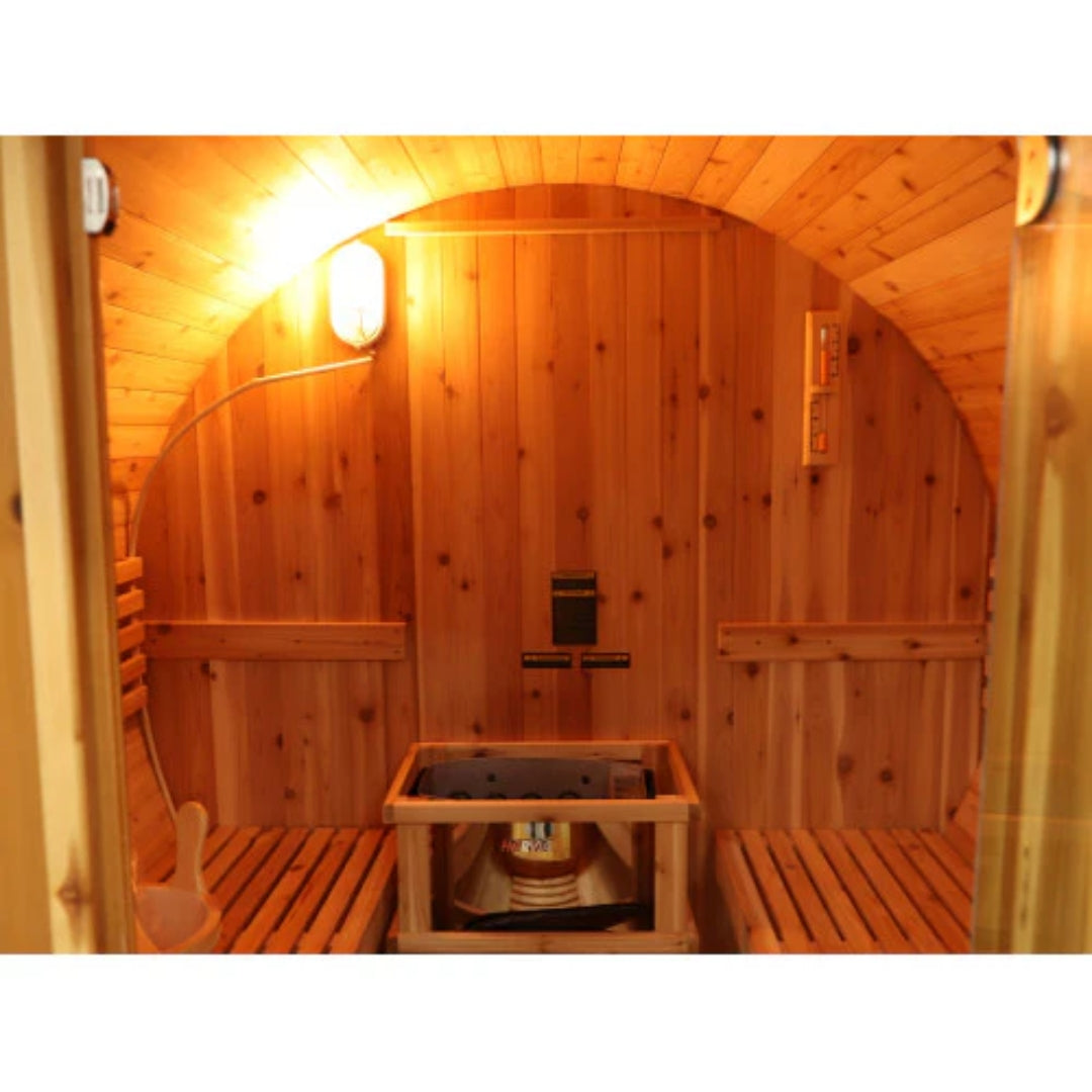 Sunray Saunas Oasis 300SC  2-4 Person Canopy Barrel Sauna