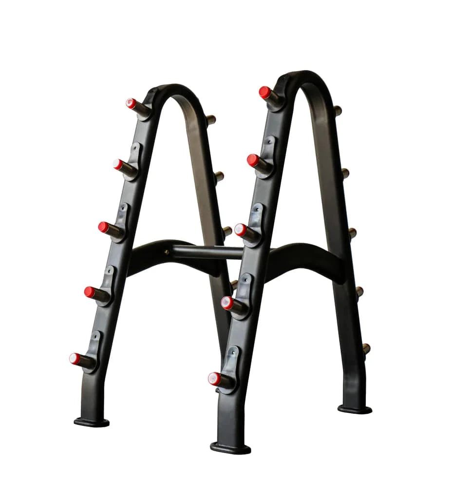 TKO Fixed Rubber Barbell Set With 10 Bar Rack