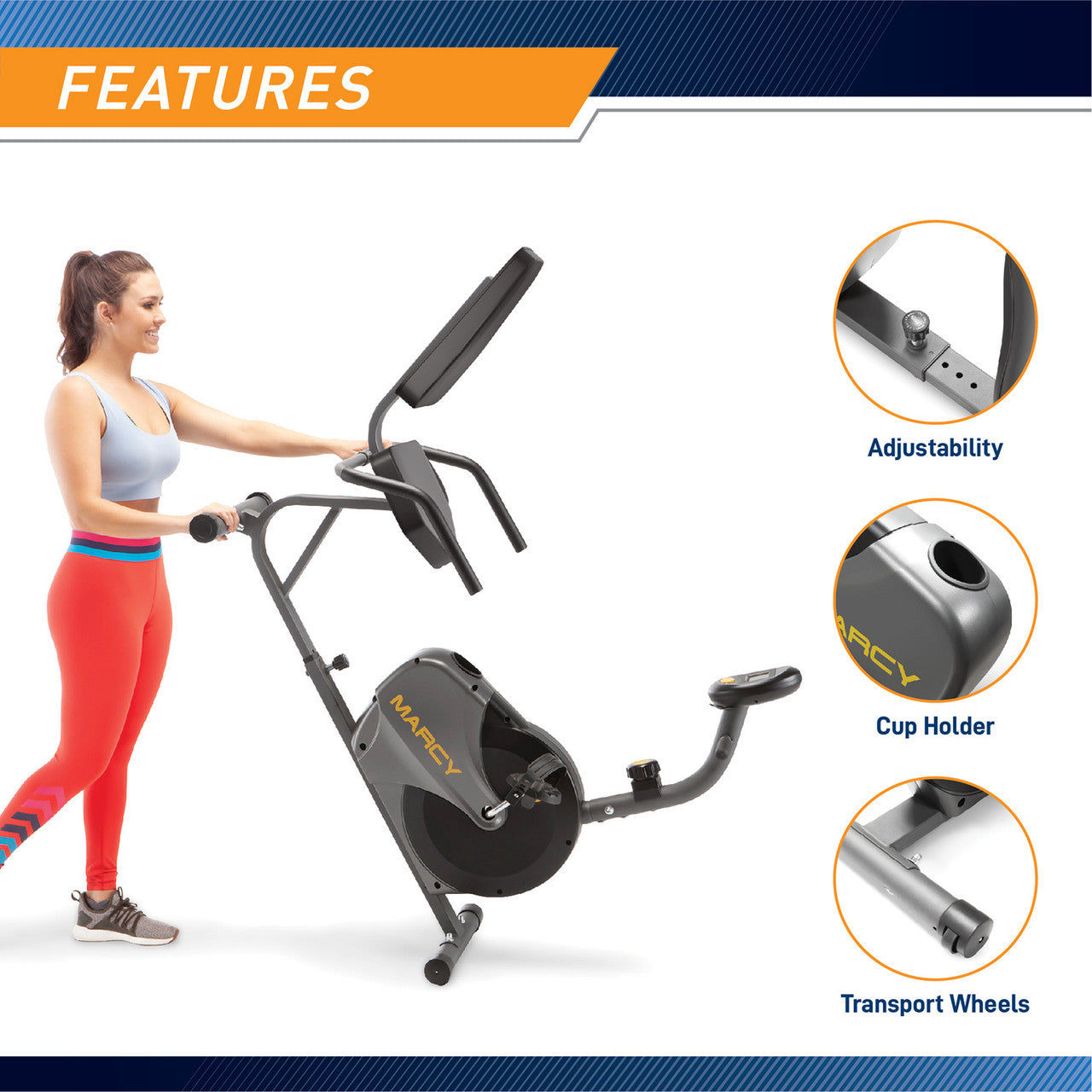 Recumbent Magnetic Exercise Cycle | Marcy NS-716R