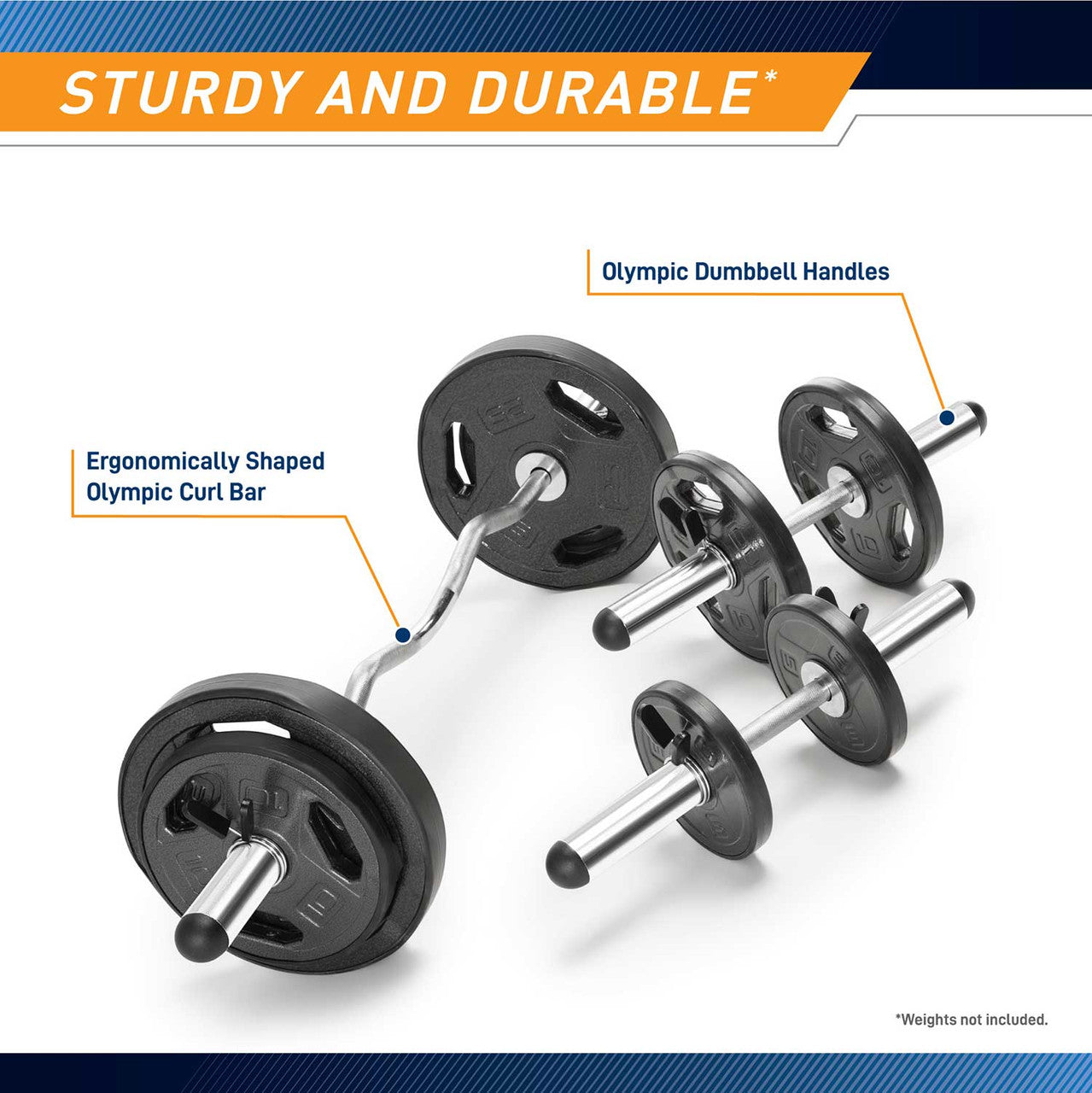 Olympic Curl Bar and Dumbbell Handle Set | ODC-21