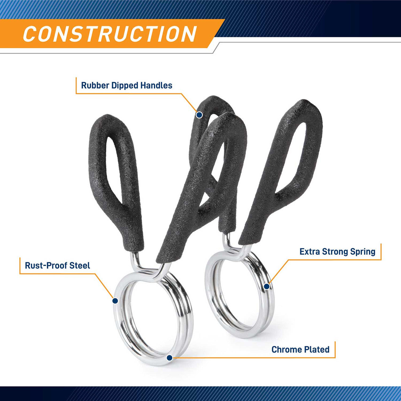 Standard Bar Spring Clip Collars | Marcy RBC-2