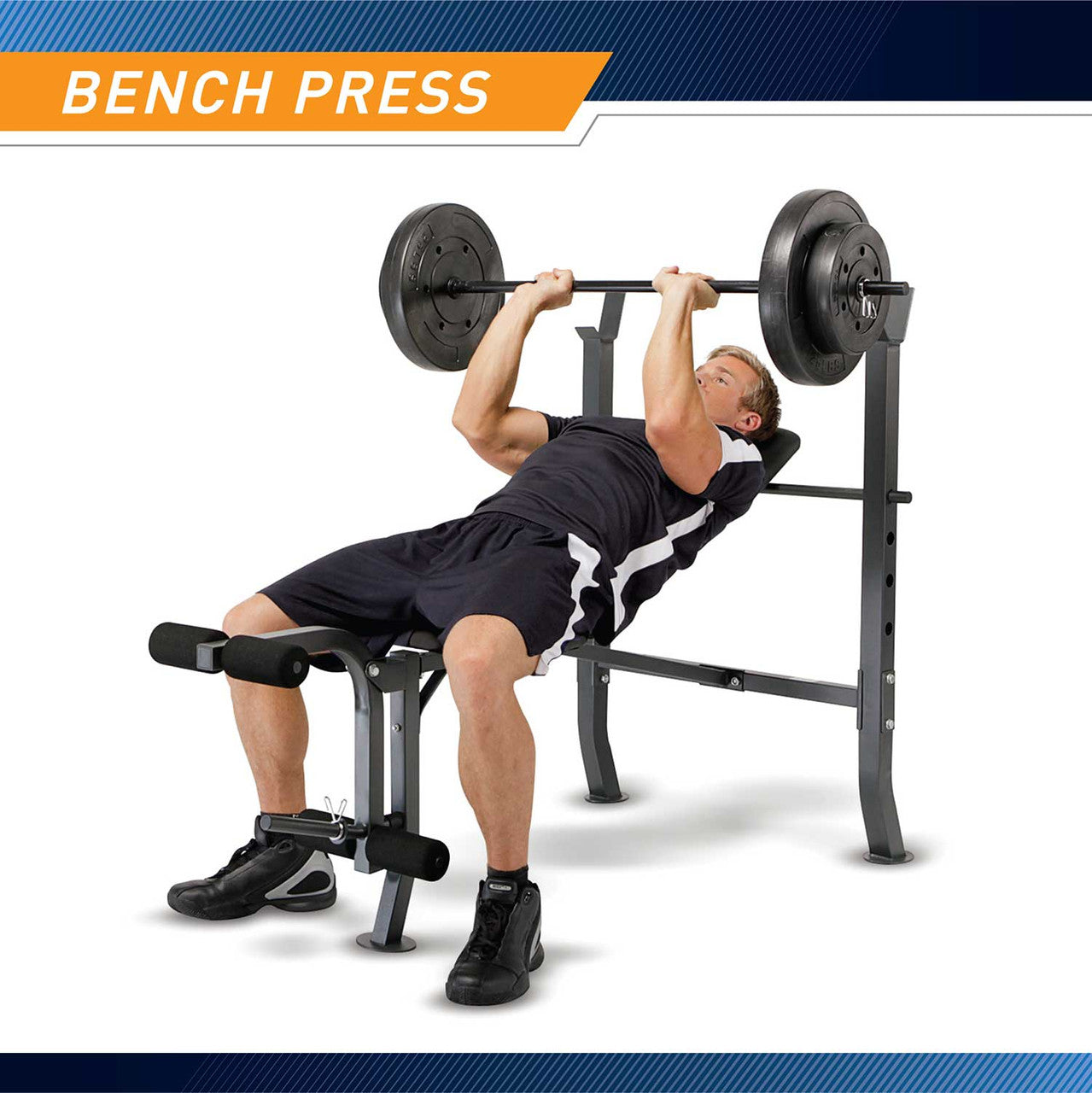 Standard Bench with 100lb Weight Set | Marcy Diamond Elite MD-2082W